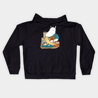 cute character doing taxidermy. Kids Hoodie